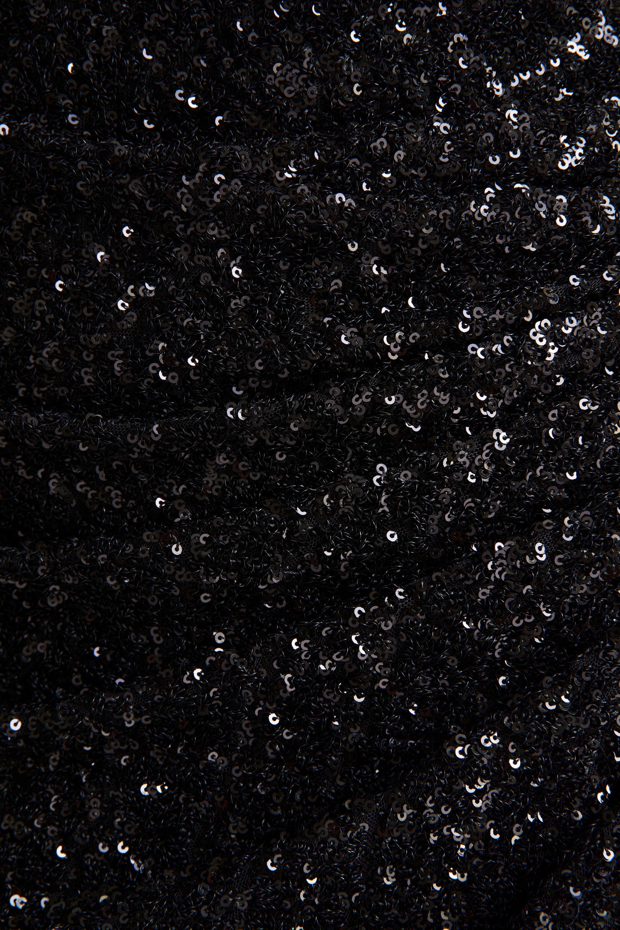 Gio | Black Sequin Plunge-Neck Wrap Maxi Dress With Ruched Detailing