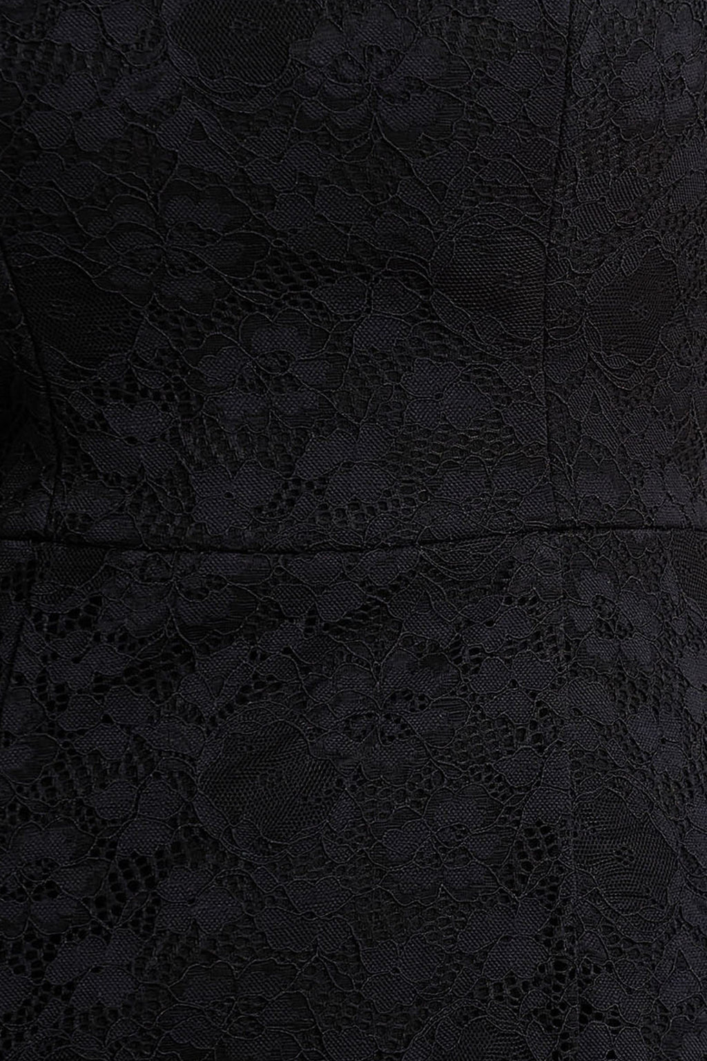 Alissa | Black Lace Square-Neck Midi Dress