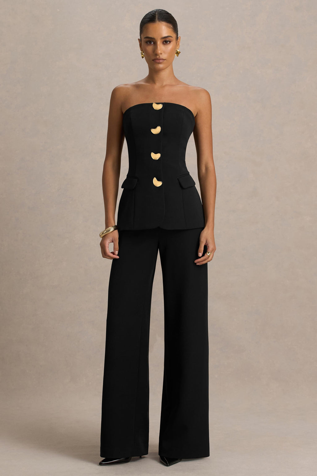 Zoey | Black Bandeau Jumpsuit