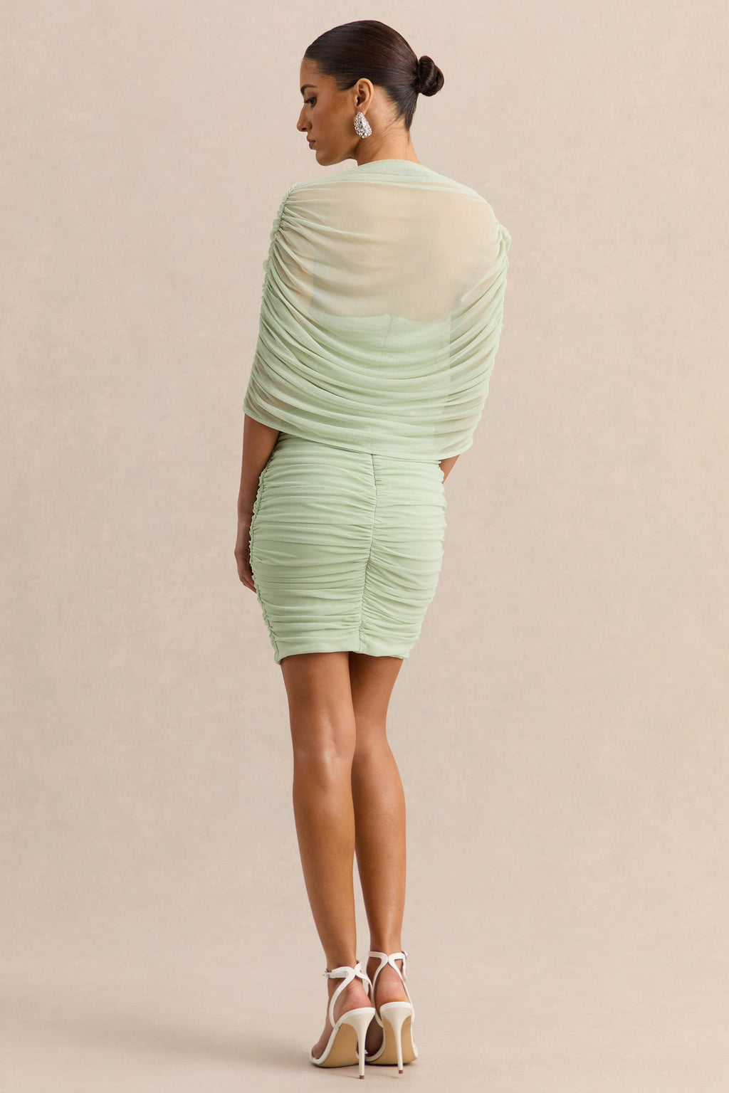 Merisse | Mint Bandeau Mini-Dress With Ruched-Detailing